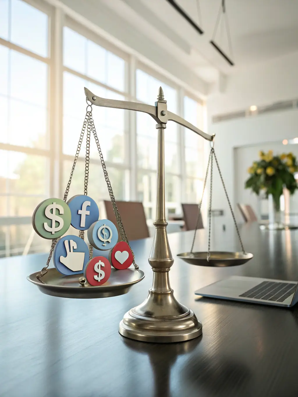 A digital scale balancing cost savings and quality service, representing E&N Logistics' competitive pricing strategy.