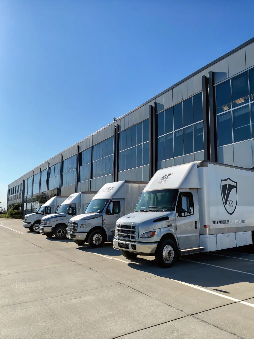 A diverse fleet of E&N Logistics trucks are parked at the company's Las Vegas headquarters, ready to serve Nevada businesses.